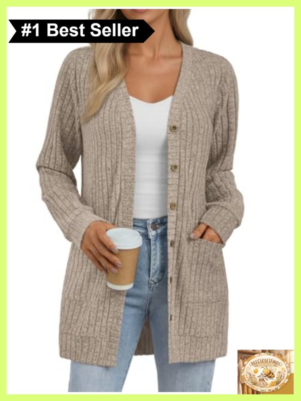 Lightweight Soft Long Cardigan Sweater Button Up Pockets Textured Knit